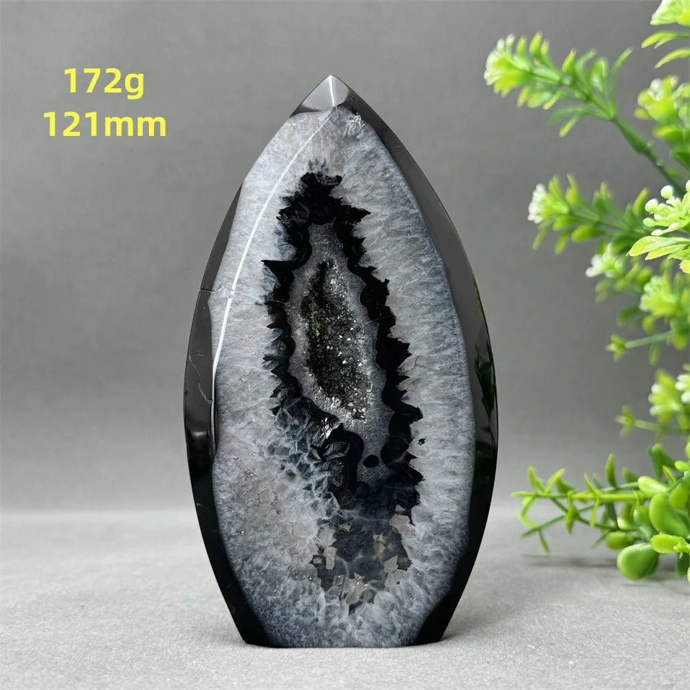 Natural Black Onyx Free Form Geode