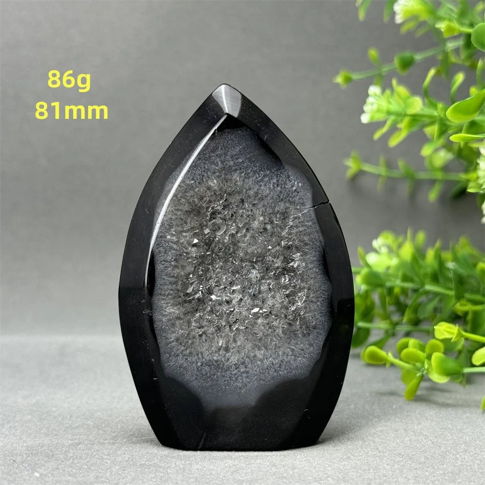 Natural Black Onyx Free Form Geode