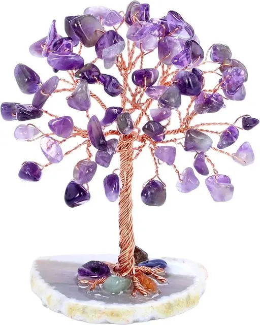 Super Mini Crystal Money Tree Copper and Healing Gemstone