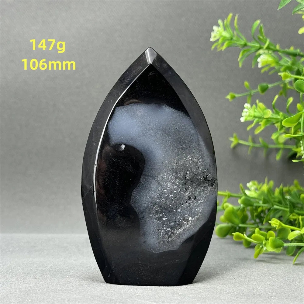 Natural Black Onyx Free Form Geode