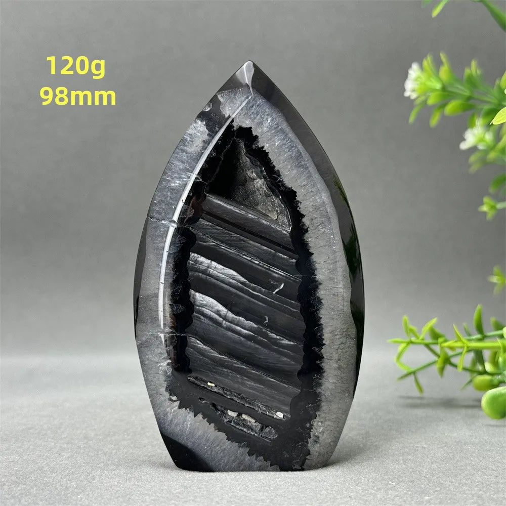 Natural Black Onyx Free Form Geode