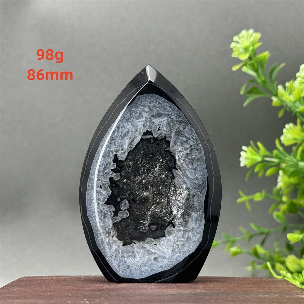 Natural Black Onyx Free Form Geode