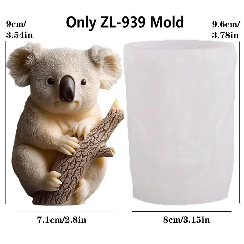 3D Bird branch relief cylindrical candle