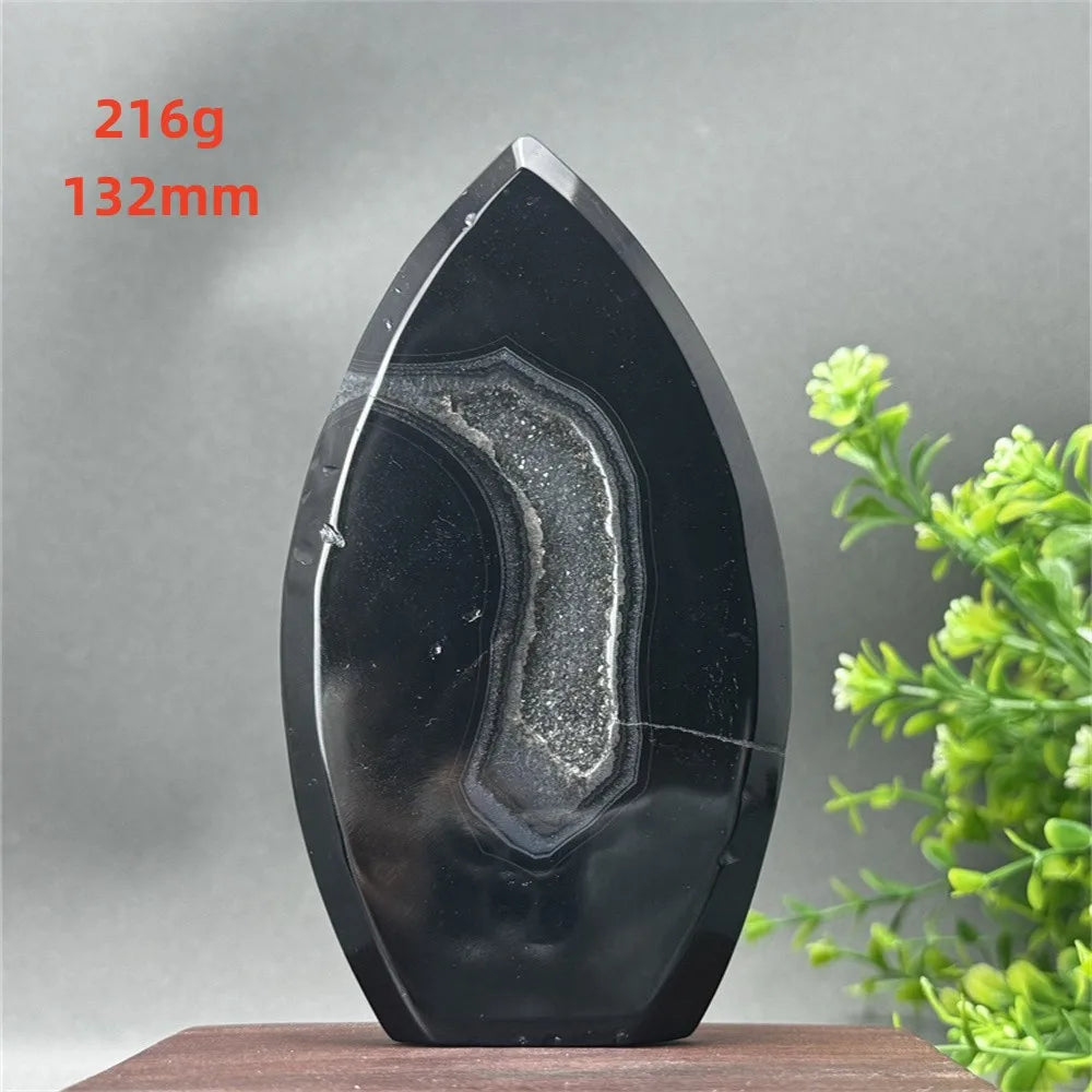 Natural Black Onyx Free Form Geode