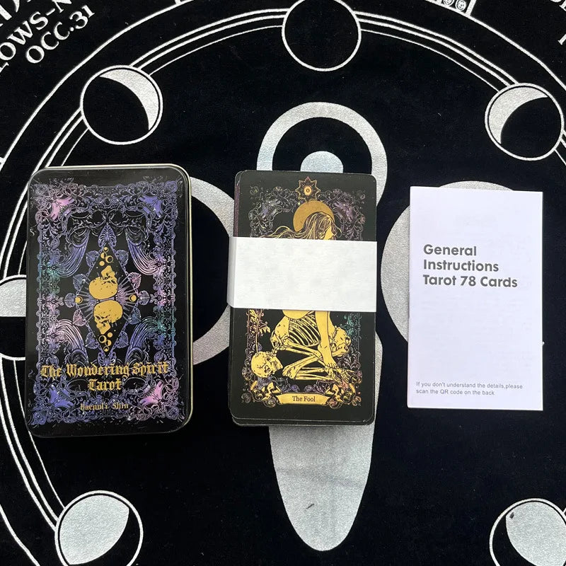 Adventures time Tarot 78pcs Cards in a Tin Metal Box Gold plated Edge