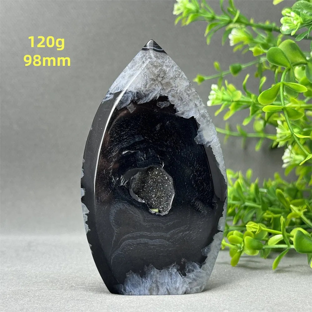 Natural Black Onyx Free Form Geode