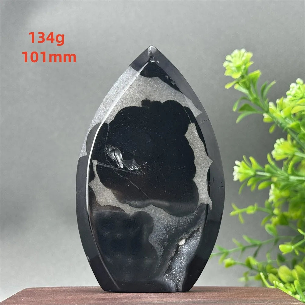 Natural Black Onyx Free Form Geode