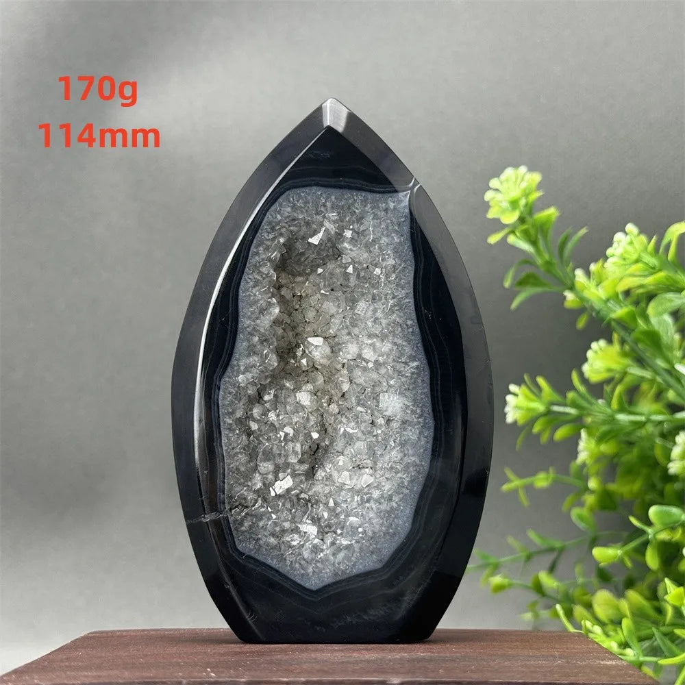 Natural Black Onyx Free Form Geode