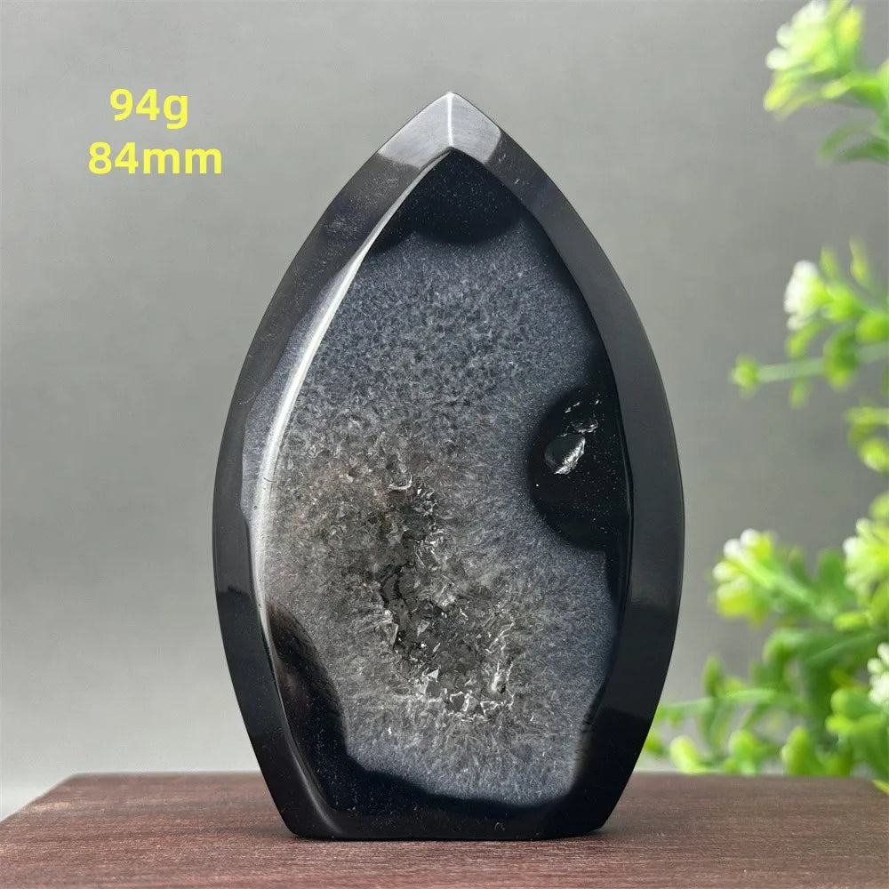 Natural Black Onyx Free Form Geode