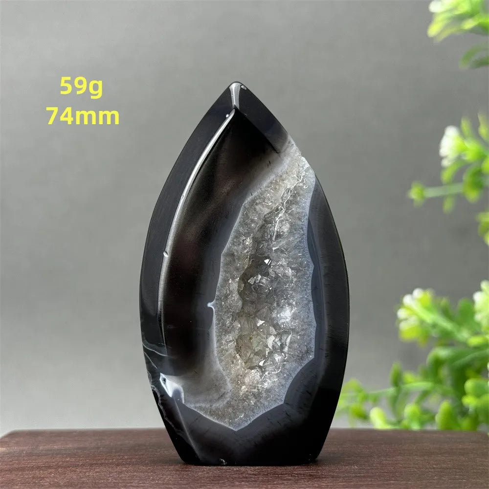 Natural Black Onyx Free Form Geode