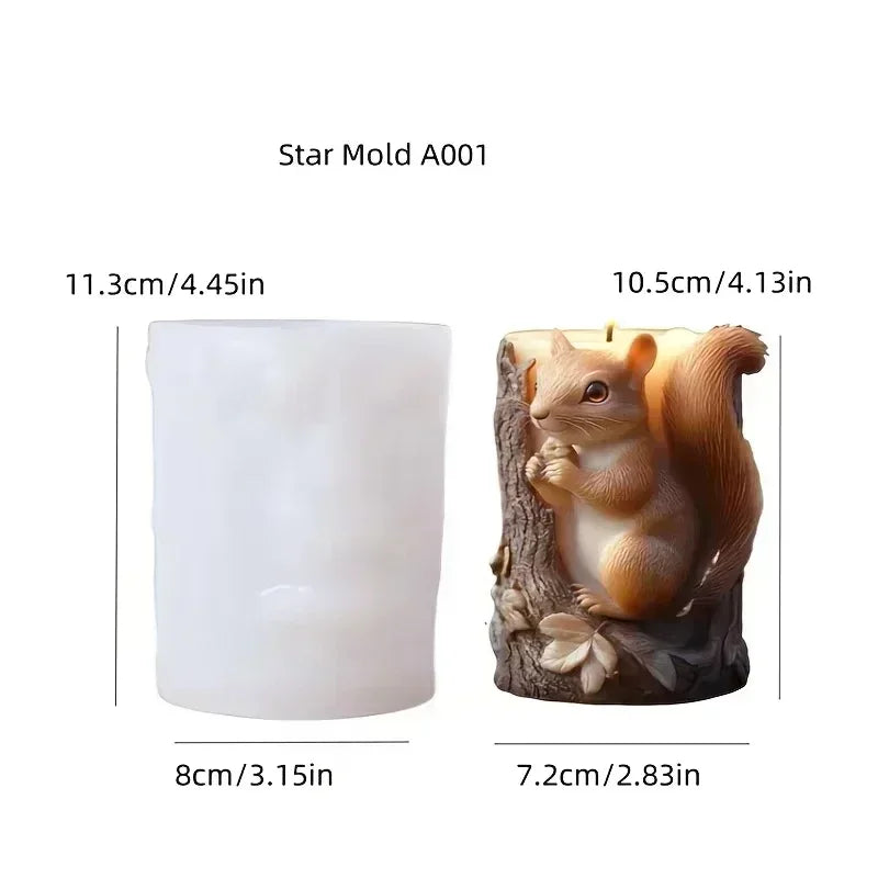 3D Bird branch relief cylindrical candle