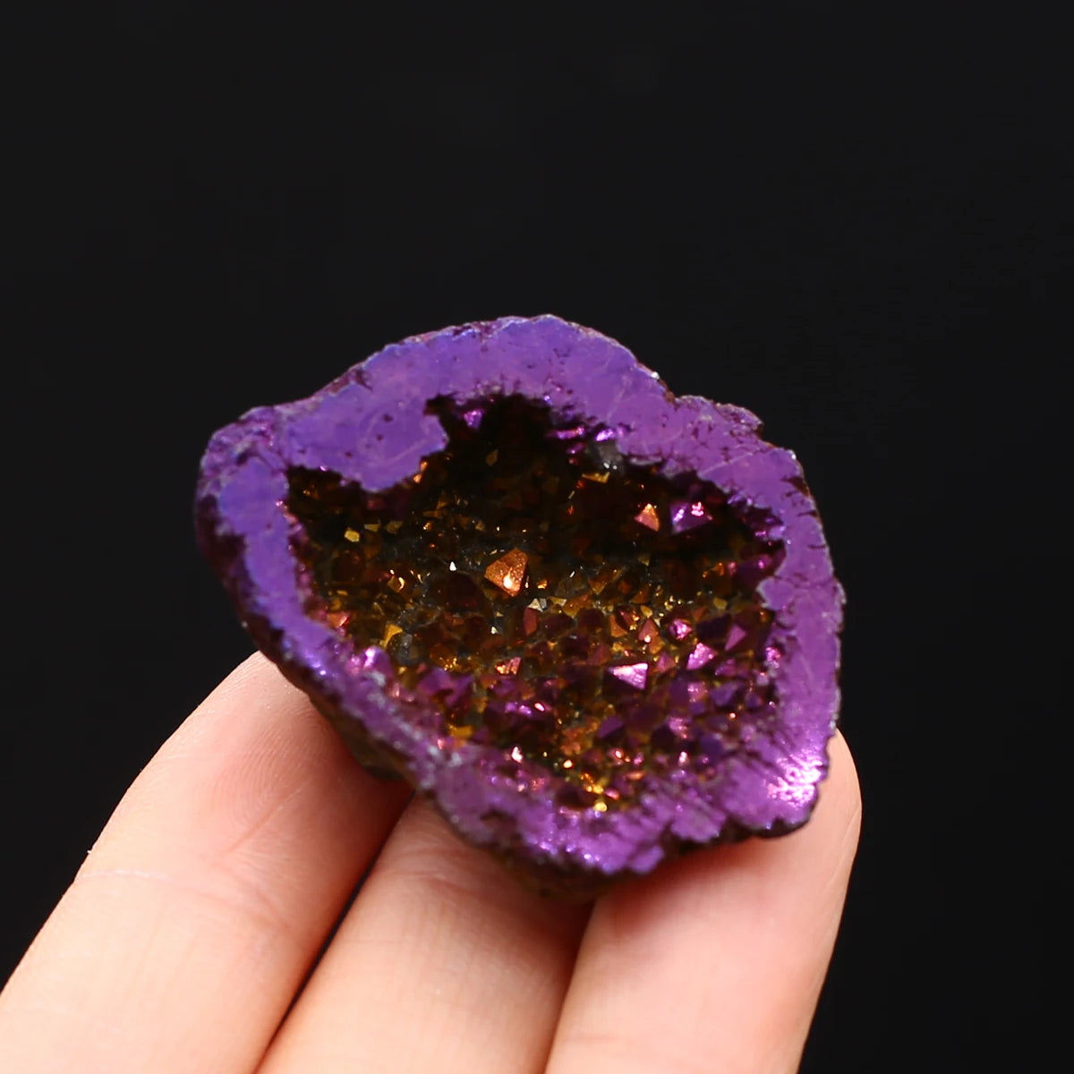 Natural Agate Electroplated Cornucopia Crystal