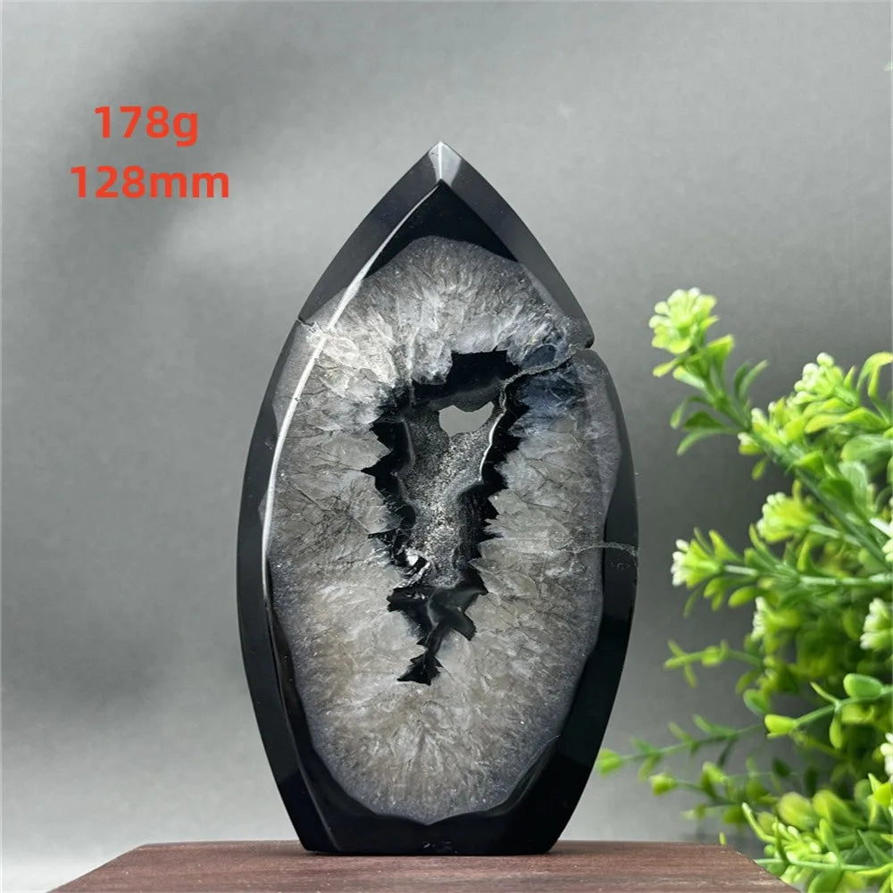 Natural Black Onyx Free Form Geode