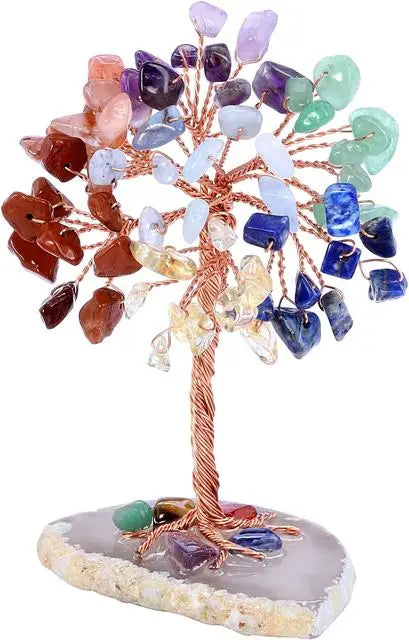 Super Mini Crystal Money Tree Copper and Healing Gemstone