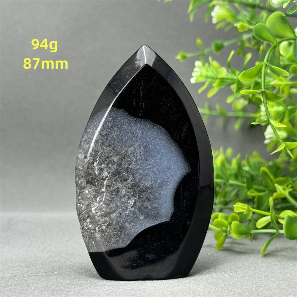 Natural Black Onyx Free Form Geode