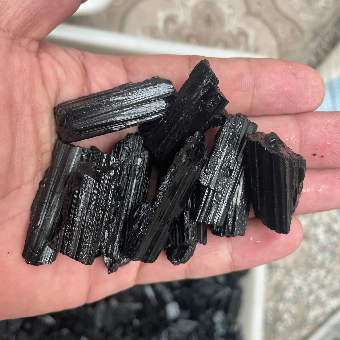 Rare Rough Natural Black Tourmaline Raw Stone Quartz Crystal