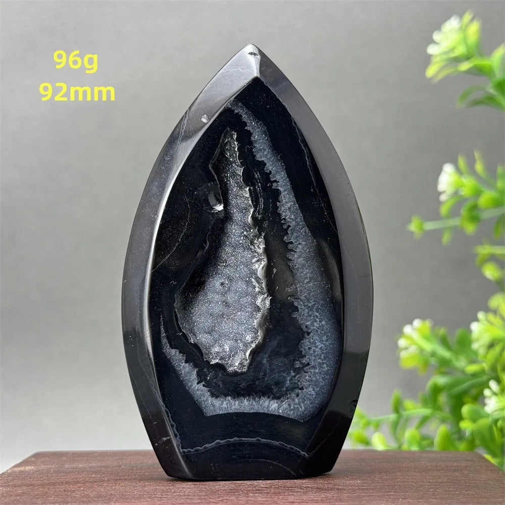 Natural Black Onyx Free Form Geode