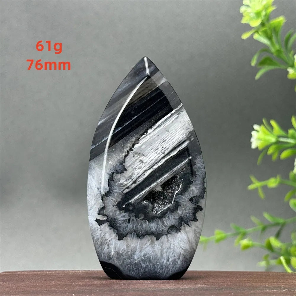 Natural Black Onyx Free Form Geode