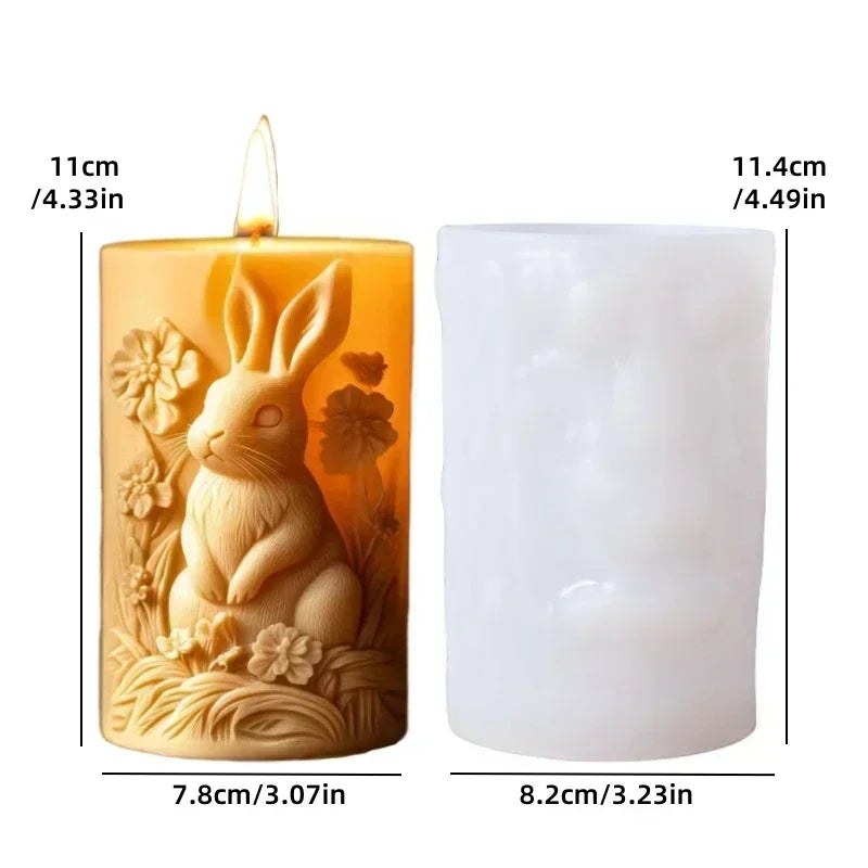 3D Bird branch relief cylindrical candle