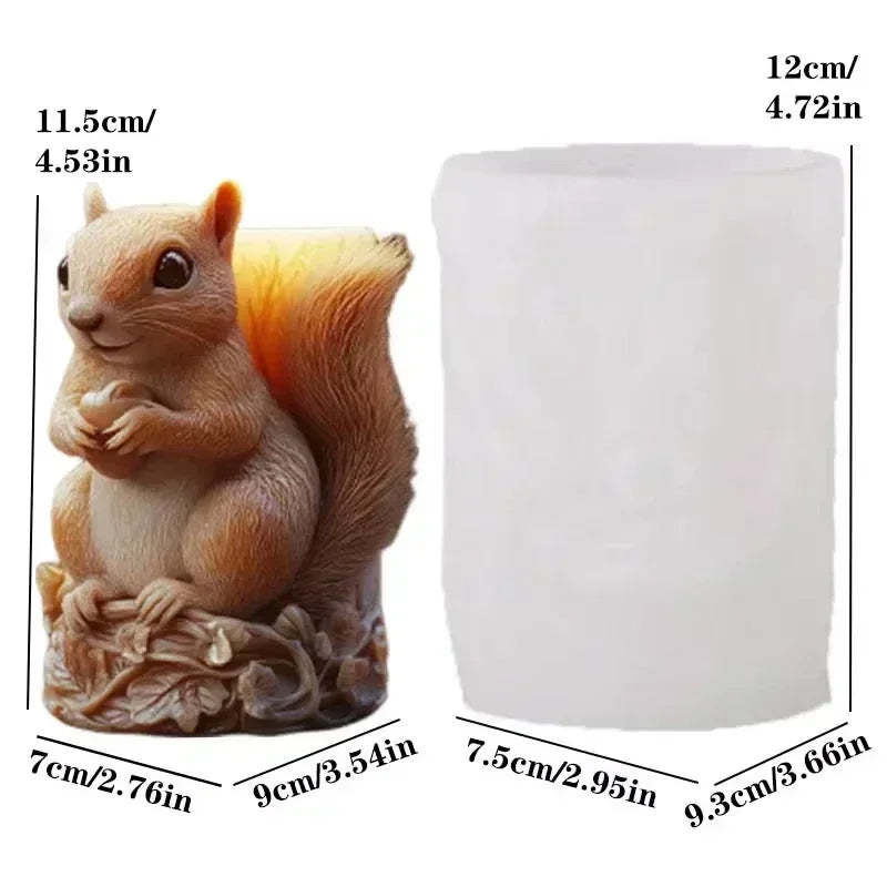 3D Bird branch relief cylindrical candle