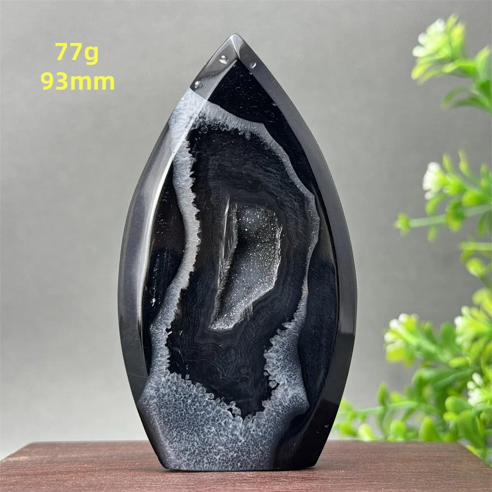 Natural Black Onyx Free Form Geode