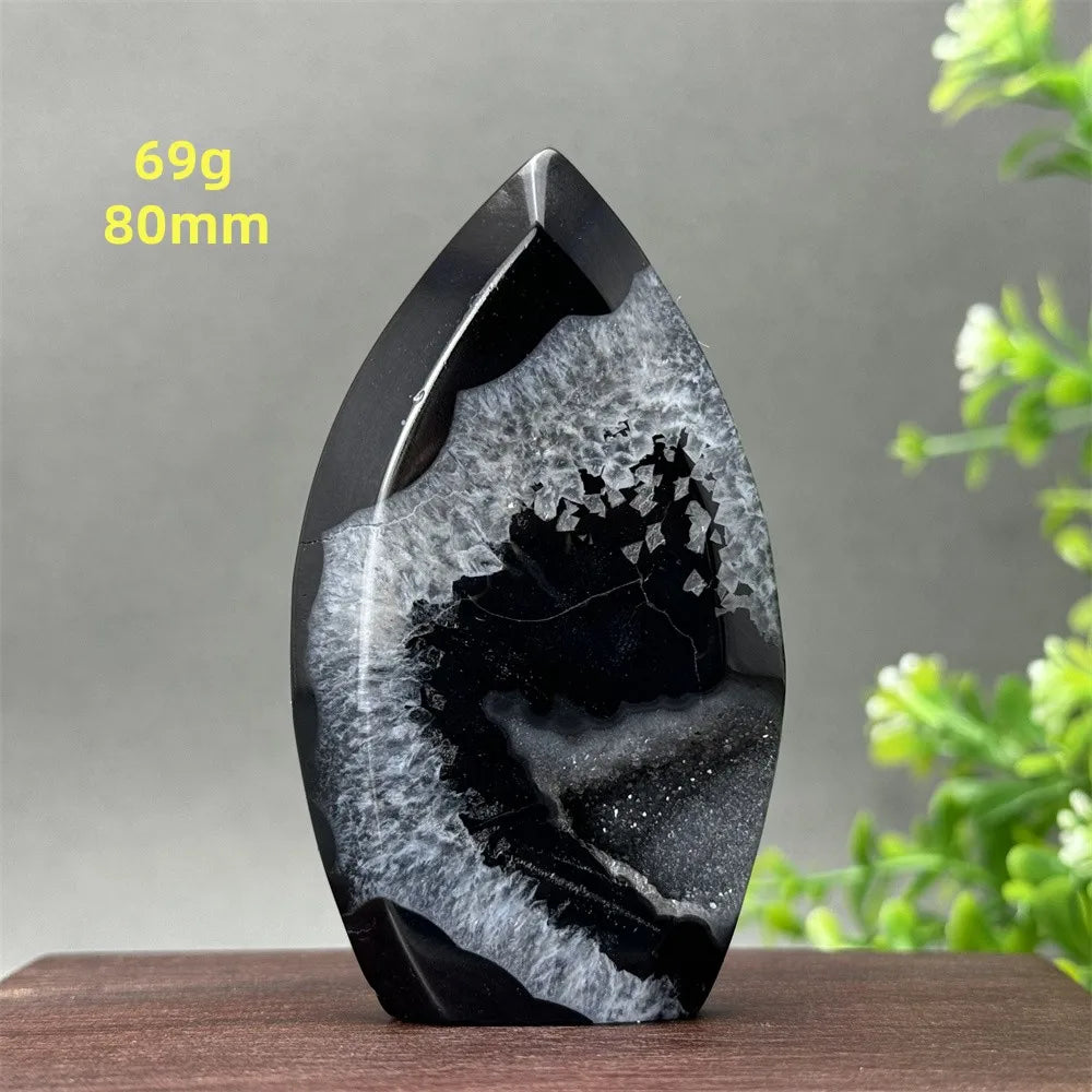 Natural Black Onyx Free Form Geode