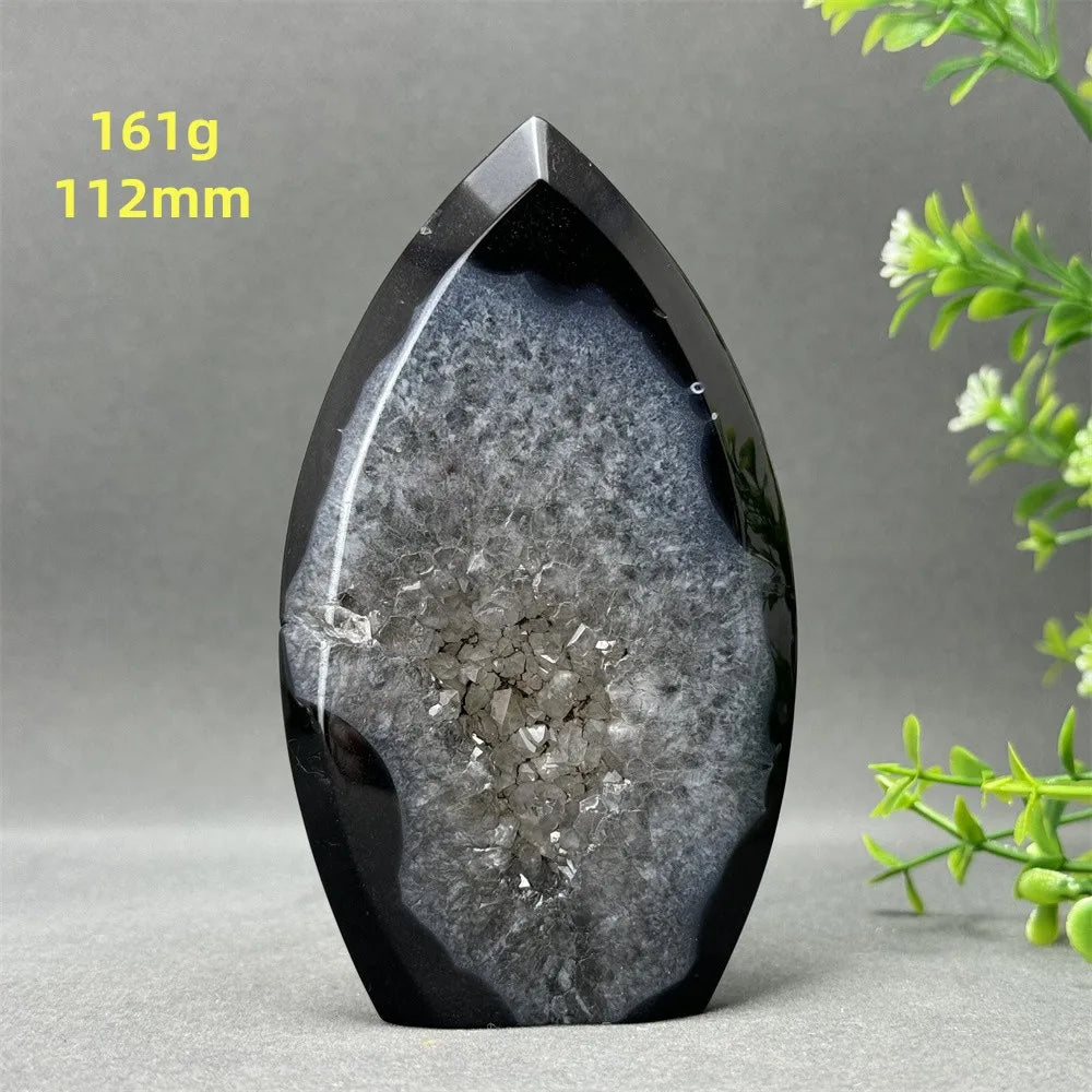 Natural Black Onyx Free Form Geode