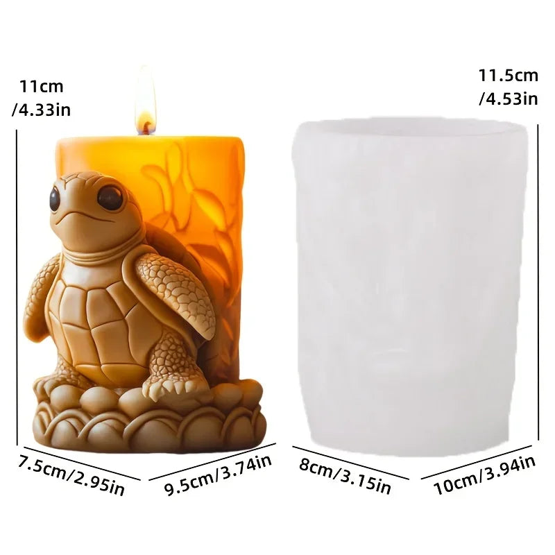 3D Bird branch relief cylindrical candle