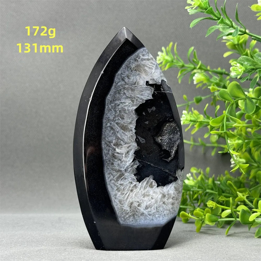 Natural Black Onyx Free Form Geode