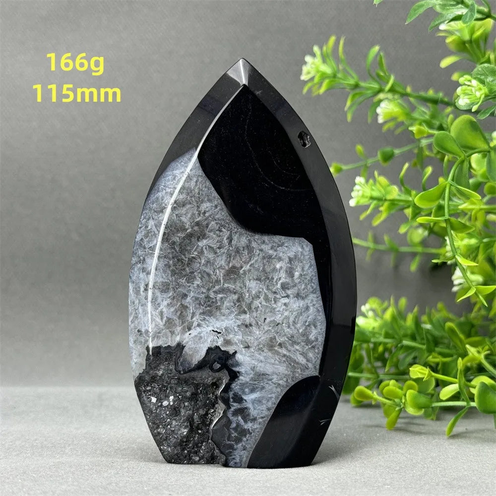 Natural Black Onyx Free Form Geode