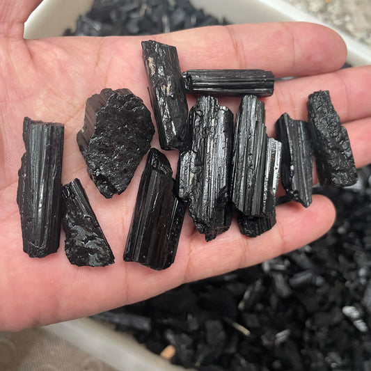 Rare Rough Natural Black Tourmaline Raw Stone Quartz Crystal