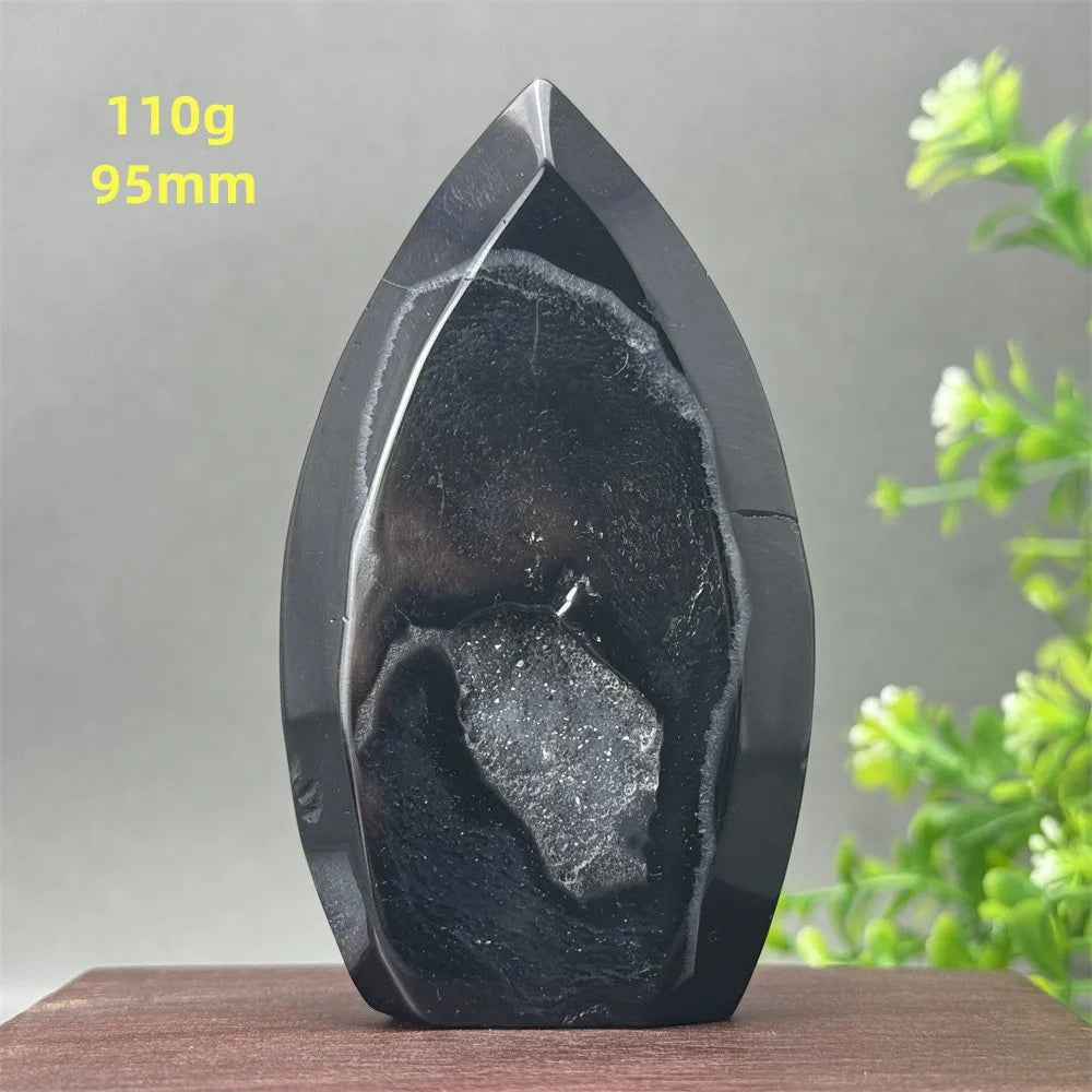 Natural Black Onyx Free Form Geode