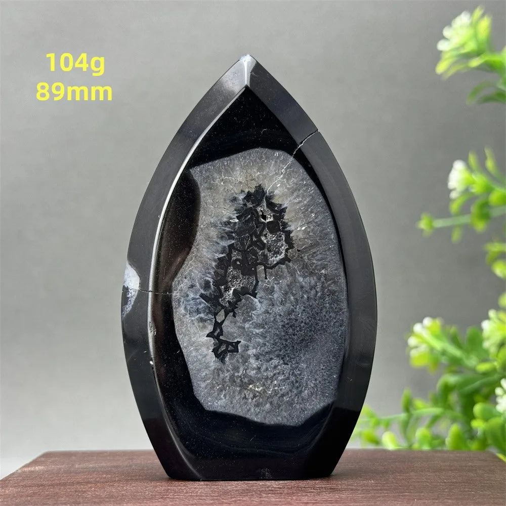 Natural Black Onyx Free Form Geode