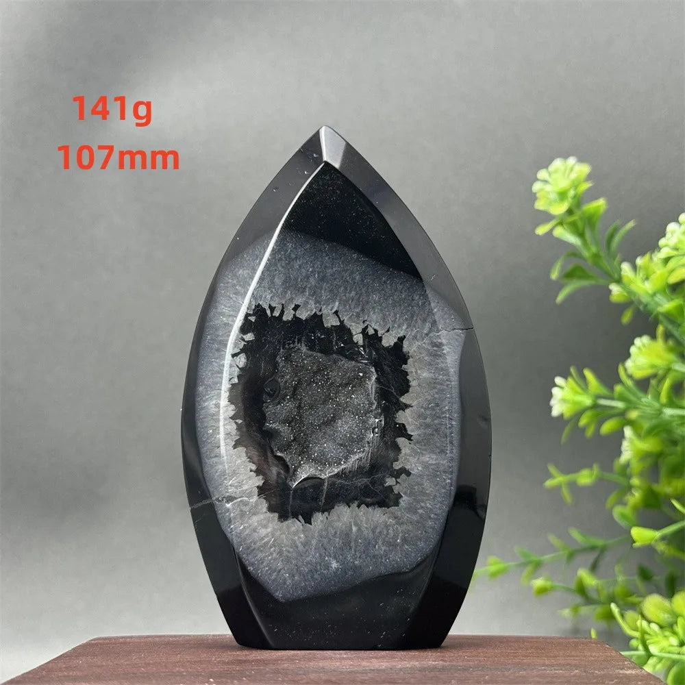 Natural Black Onyx Free Form Geode