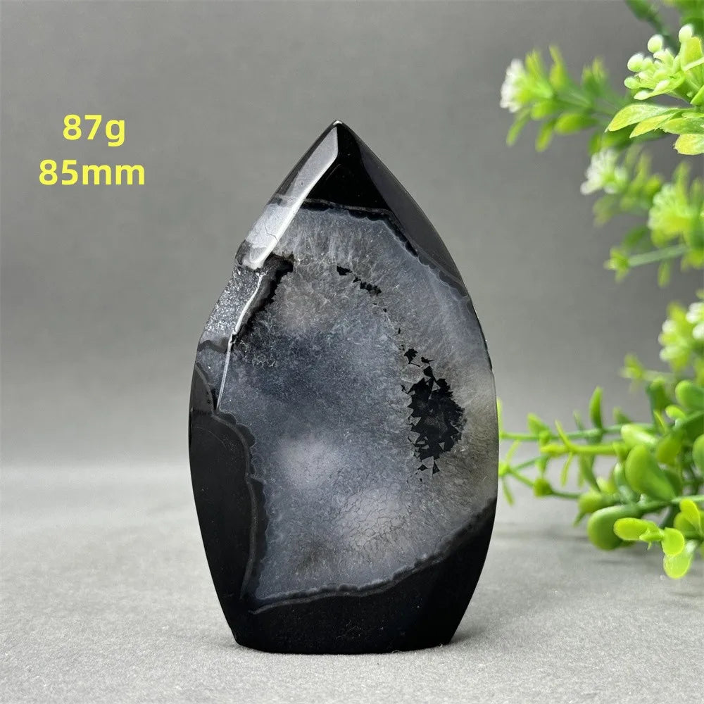 Natural Black Onyx Free Form Geode