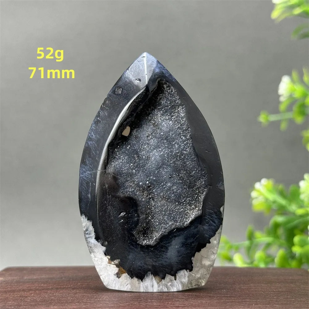 Natural Black Onyx Free Form Geode