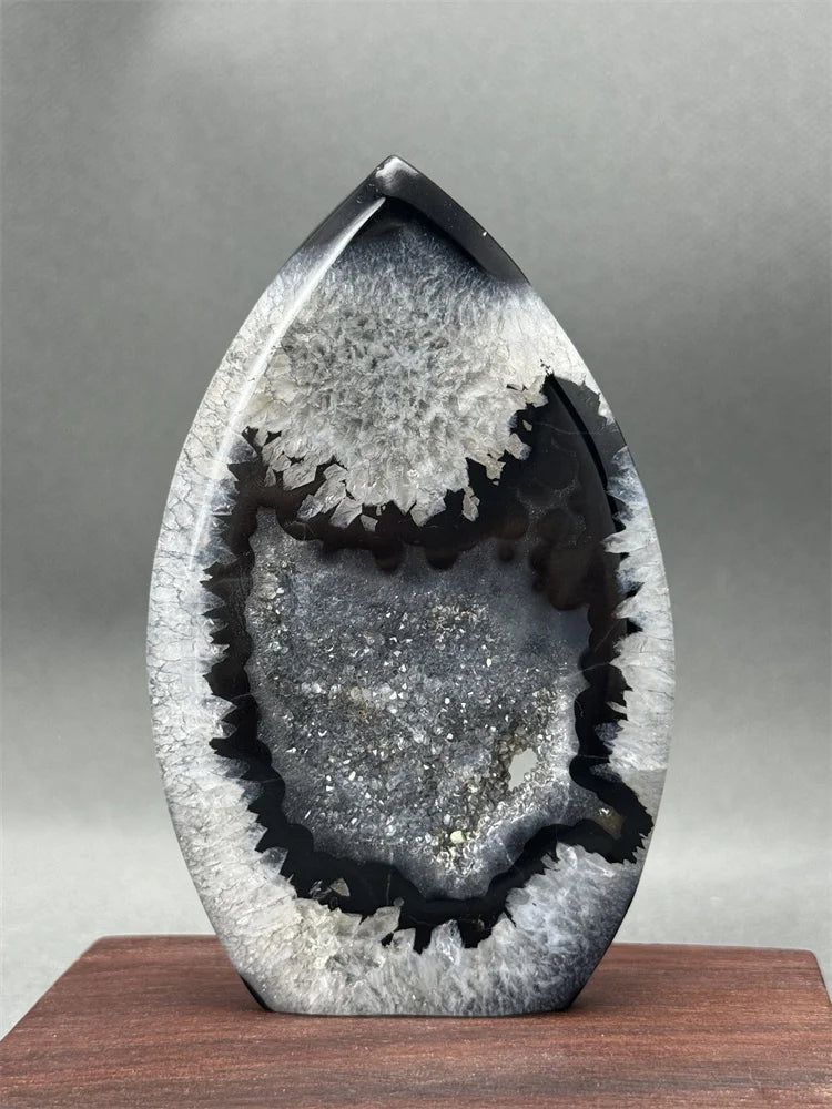 Natural Black Onyx Free Form Geode