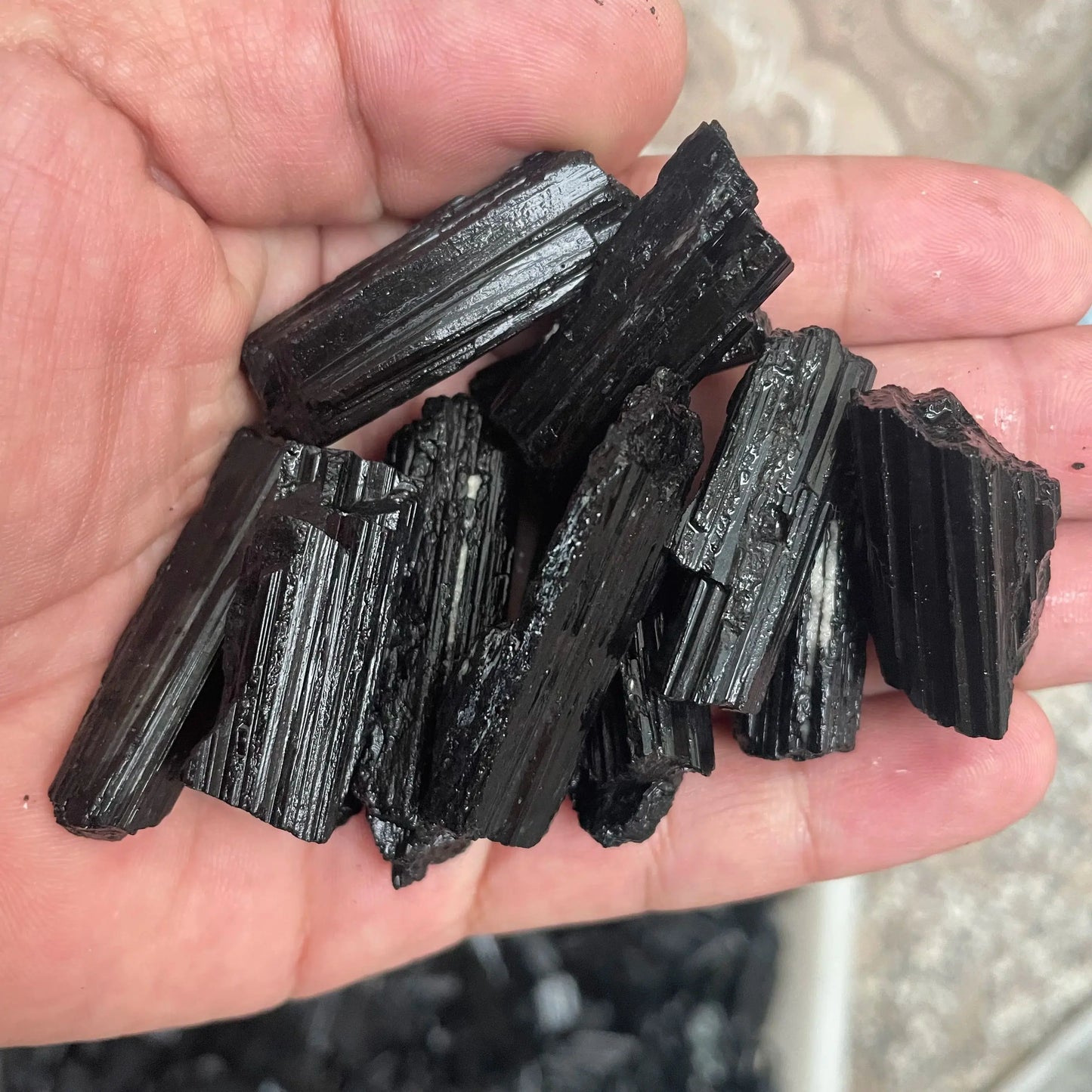 Rare Rough Natural Black Tourmaline Raw Stone Quartz Crystal