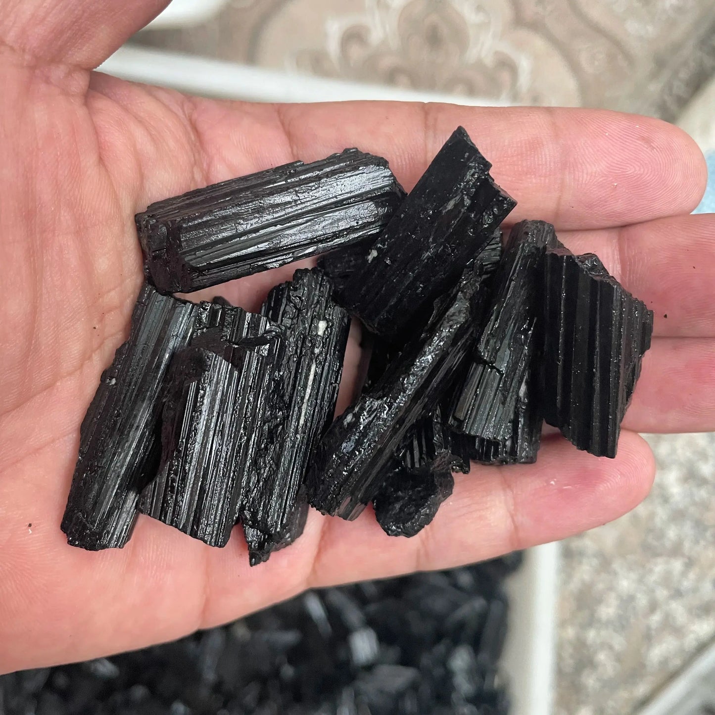 Rare Rough Natural Black Tourmaline Raw Stone Quartz Crystal