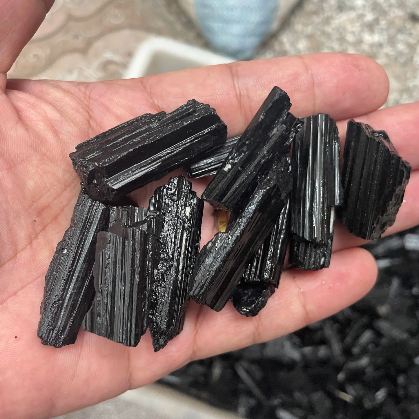 Rare Rough Natural Black Tourmaline Raw Stone Quartz Crystal