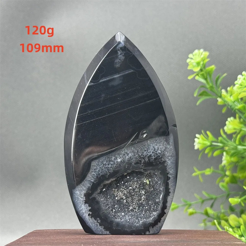 Natural Black Onyx Free Form Geode