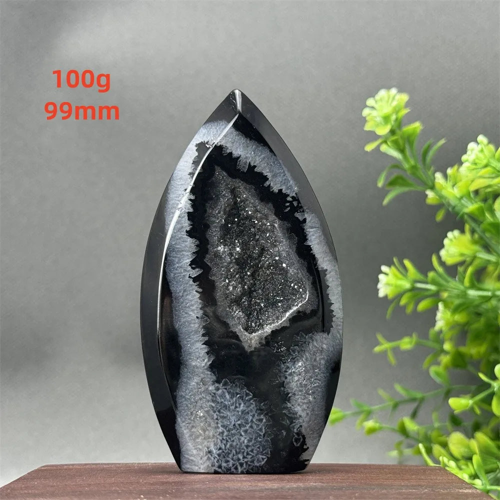 Natural Black Onyx Free Form Geode